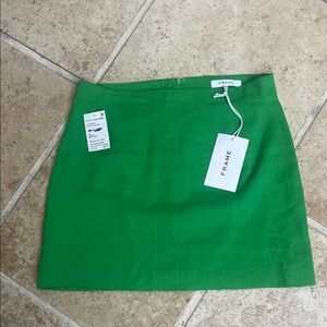 Frame Denim Bright Green Mini Skirt